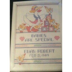 Cross Stitch Kit Dimensions Babies Are Special Sampler Aida 5X7 Vintage
